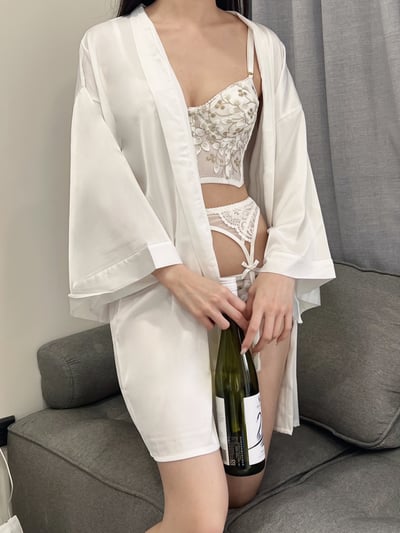 After Midnight 午夜過後緞面睡袍-紅4