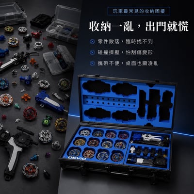 A款單色客製化戰鬥陀螺收納箱｜從凌亂到有序，一箱到位5