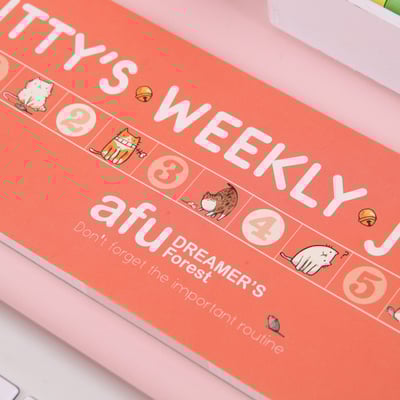貓咪生活週記本 - 典雅粉1