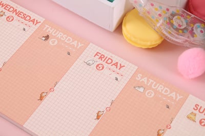 貓咪生活週記本 - 典雅粉3