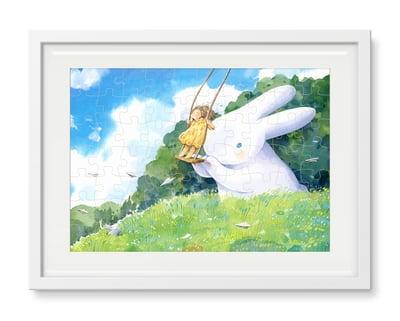 拼圖(70片) - 大白兔-風和日麗2