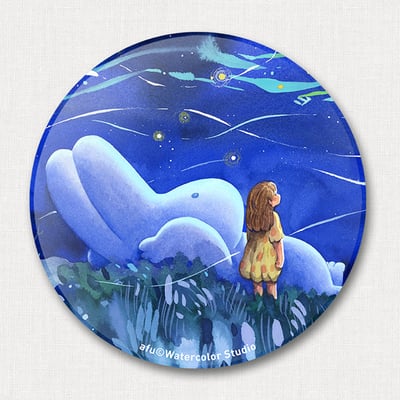 陶瓷吸水杯墊 - 星空下1