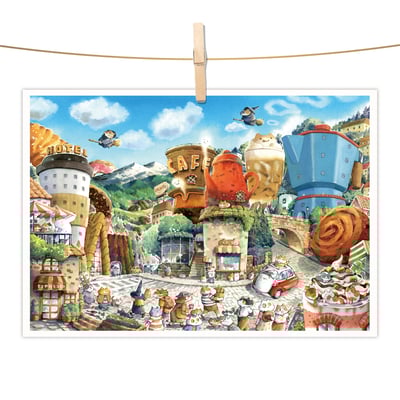 明信片 - 午後咖啡小鎮1