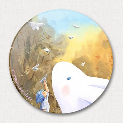 陶瓷吸水杯墊 - 思念的摺紙1