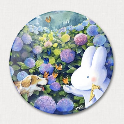 陶瓷吸水杯墊 - 繡球花園的訪客1