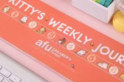 貓咪生活週記本 - 典雅粉2