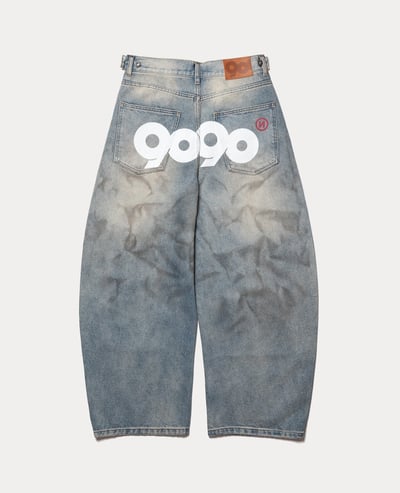 9090 OG Logo Painted Denim Pants | 9090 | Brand - REACTION.crew