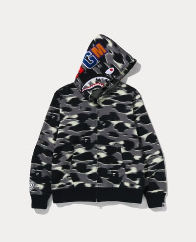 A Bathing Ape Screen Camo Shark Full Zip Hoodie1
