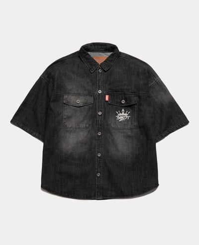 9090 King Logo Vintage Denim S/S Shirt1