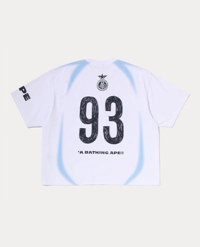A Bathing Ape Heavy Wash Hand Draw Football Multi Logo Relaxed Fit Tee2