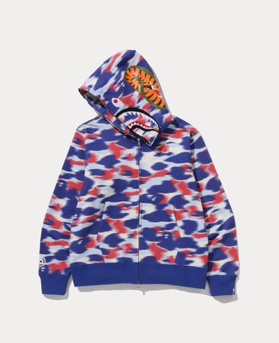A Bathing Ape Screen Camo Shark Full Zip Hoodie2