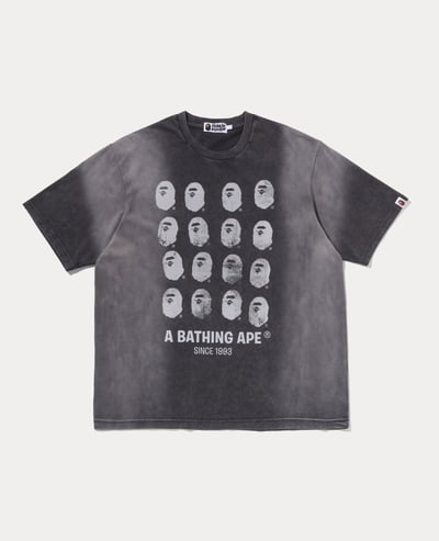 A Bathing Ape Bleeched Multi Ape Head Logo Relaxed Fit Tee1
