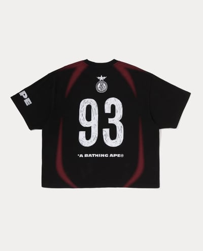 A Bathing Ape Heavy Wash Hand Draw Football Multi Logo Relaxed Fit Tee2