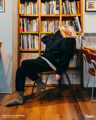 Faam Mixed Yarn Pile Crew Socks3