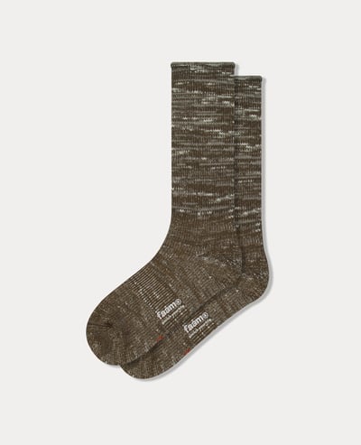 Faam Mixed Yarn Pile Crew Socks1