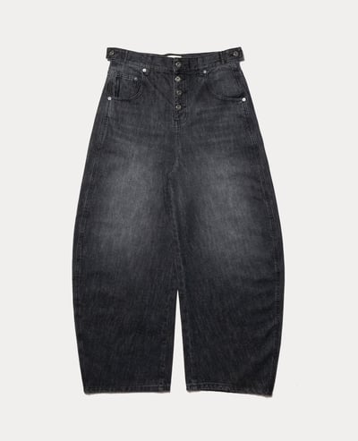 9090 King Logo Slub Denim Buggy Pants2