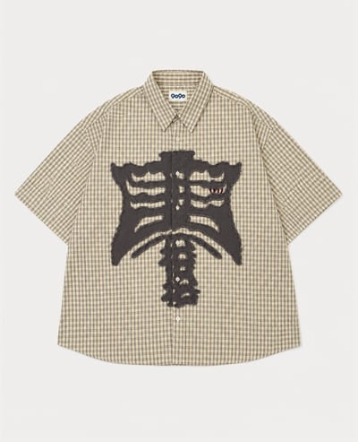 9090 Bone Stripe S/S Shirt1