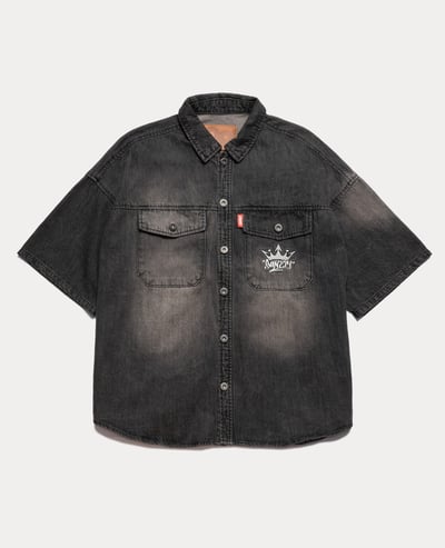 9090 King Logo Vintage Denim S/S Shirt1