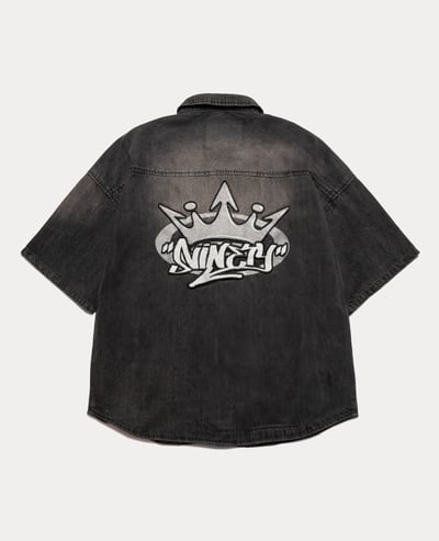 9090 King Logo Vintage Denim S/S Shirt2