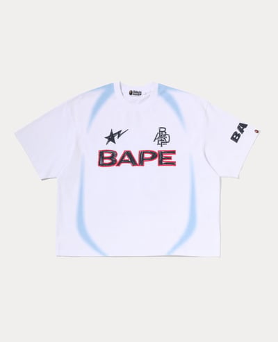 A Bathing Ape Heavy Wash Hand Draw Football Multi Logo Relaxed Fit Tee1