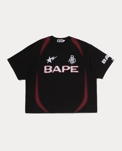 A Bathing Ape Heavy Wash Hand Draw Football Multi Logo Relaxed Fit Tee1