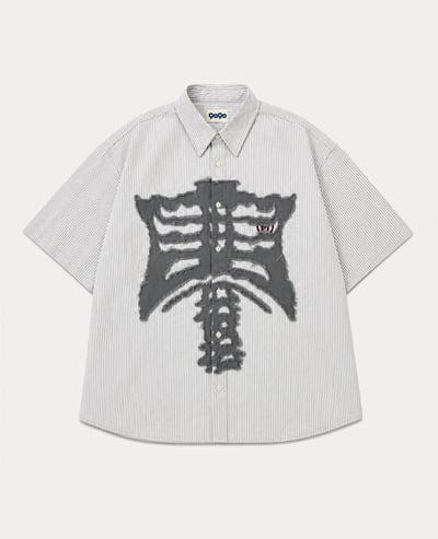 9090 Bone Stripe S/S Shirt1