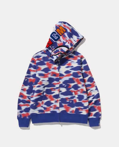 A Bathing Ape Screen Camo Shark Full Zip Hoodie1