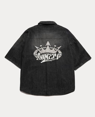 9090 King Logo Vintage Denim S/S Shirt2