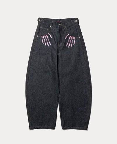 9090girl Bone Heart Denim Pants2