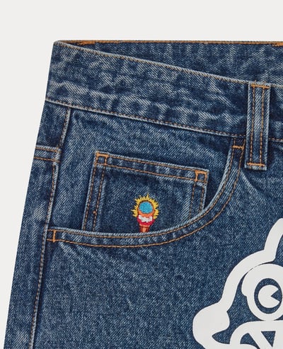 ICECREAM Running Dog Triple Scoop Wide Denim Jeans5
