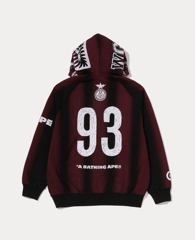 A Bathing Ape Hand Draw Football Shark Relaxed Fit Full Zip Hoodie3