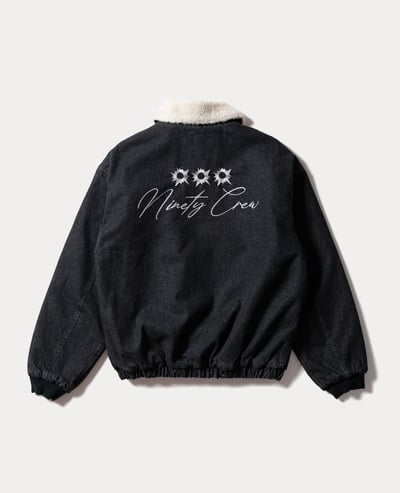9090 Bullet Logo Boa Denim Jacket2