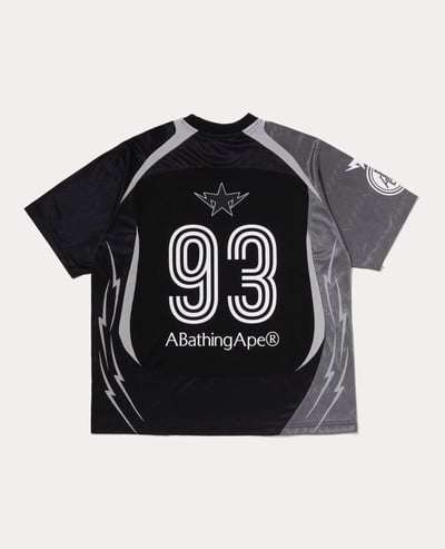 A Bathing Ape Apa Frame Pattern Multi Logo Relaxed Fit Football Jersey2