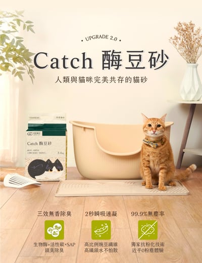 【草恩貓砂】升級版 Catch 酶豆砂3