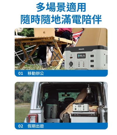 飛利浦 DLP8092C｜1000W攜帶式行動電源站13