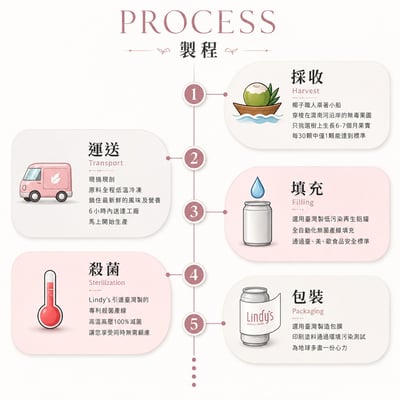LINDY'S 100% 原味椰子水310ml 24入裝18