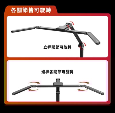 【DIKE】追光者全光譜三折/五折鷗翼護眼檯燈 HSL200 (桌夾、底座兩用/防眩光/色溫調節)3