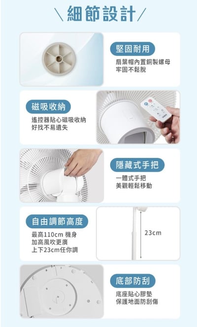 小寶2.0｜小寶電風扇／小寶小寶 【SAMPO 聲寶】智能聲控3D循環DC馬達立扇(SK-GA14VBD／SK-GA16VBD) 附遙控器16