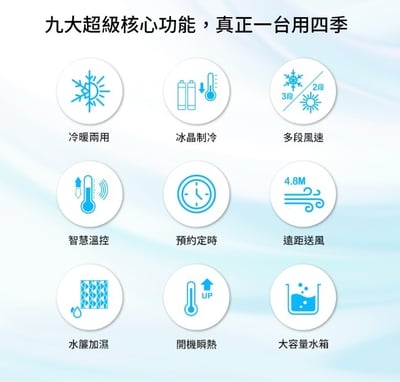 【DIKE 】冷暖兩用水冷溫控扇 HLE510WT14