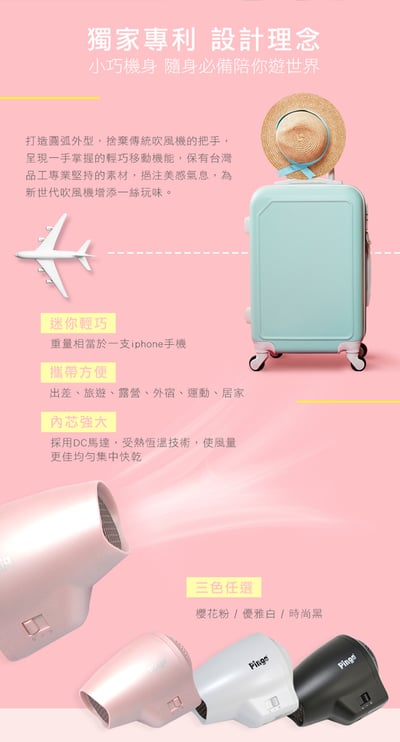 【Pingo台灣品工】 Travel Qmini極輕隨身掌型吹風機17