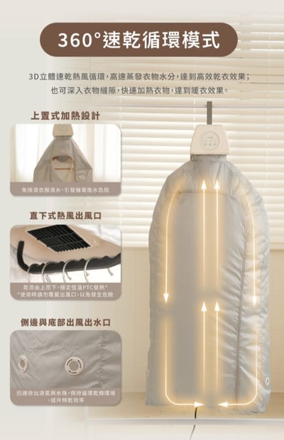 【ROOMMI】Suncase輕巧UV烘衣機(烘衣機 暖衣 速乾 抑菌)4