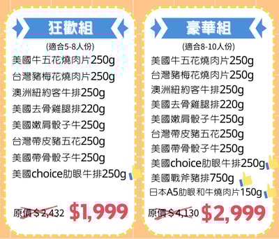 【澄啃肉舖】狂歡＆豪華燒肉派對組｜中秋限定烤肉首選3