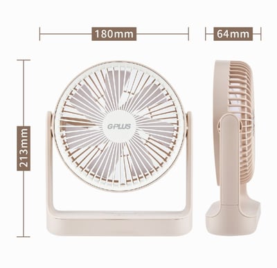 【GPLUS拓勤】無線便攜5吋USB充電式風扇 (桌扇｜吊扇｜壁扇) BF-D00110