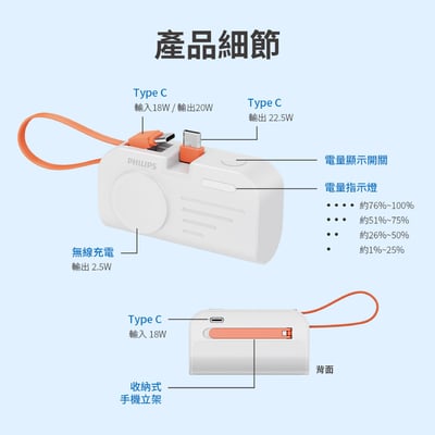 開團優惠【PHILIPS 飛利浦】萬用十合一行動電源 DLP4347CM-E + 手錶磁吸+多合一行動電源-Type C-DLP2552CM 粉紫漸變21