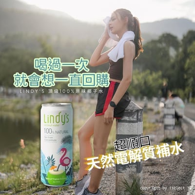 LINDY'S 100% 原味椰子水310ml 24入裝17