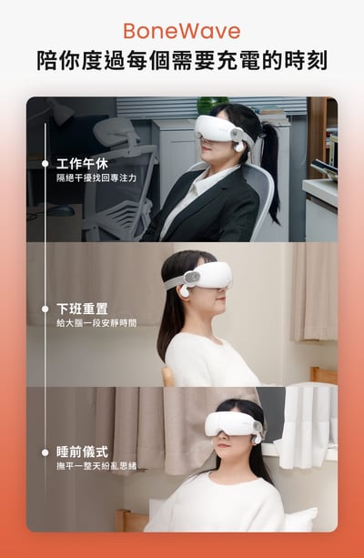 新品上市 【3ZeBra】BoneWave 骨傳導｜太陽穴氣囊按摩眼罩19