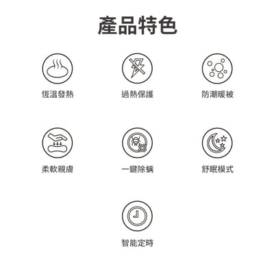 【PHILIPS 飛利浦】電熱毯｜3種尺寸可選9