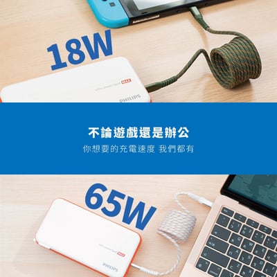 PHILIPS 65W多合一行動電源-白 DLP6350CW/968