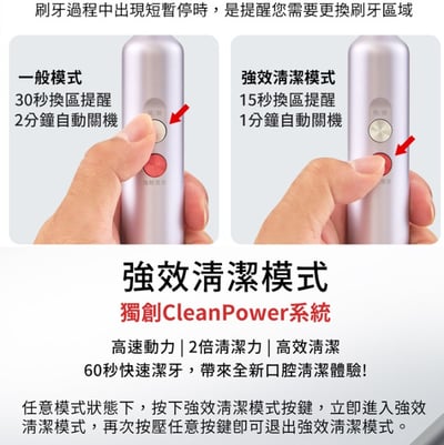 【GPLUS拓勤】快扣刷毛音波電動牙刷 ET-A005S8