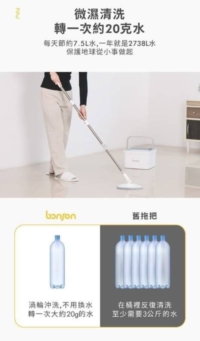 Bonson極省水平板拖把組二代PLUS BO-A0411